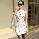 Vestido Mini Feminino Vintage com Poa e Amarrão - Tomara que Caia Sexy Verão Festa