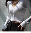 Sexy Knitted Cardigan V Neck Naked Navel Crop Tops Chic Fungus Hem Shirt Women's Spring and Summer Korean Versatile Y2k Sweater