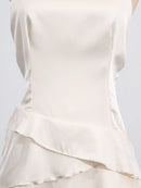 Vestido Curto Feminino com Xale Patchwork e Amarrão - Sexy Sem Manga Costas Abertas Renda Festa