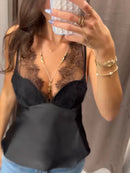 Vestido Longo Feminino com Renda Contrastante e Halter - Sexy Costas Abertas Festa