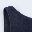 Vestido Jeans Feminino Mini com Costas Abertas - Chique Outono Inverno