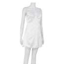 Camisola Feminina Sexy com Renda e Alças - Mini Vestido Sem Manga Costas Abertas Decote V Solta Noite