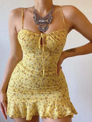 Vestido Mini Feminino Sexy com Recortes e Estampa Floral - Verão 2026