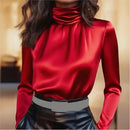 Elegant Long Sleeve Loose Blouse Women 2025 Autumn Winter Ladies Tops Casual