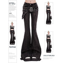 Vintage Slim Micro-flare Jeans Women Ins Fashionable Splicing Belt Edge Y2K Pants High Waist Straight American Street Trousers