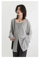 Women's Cardigan New V-neck Long Sleeved Female Shirt Female Jumpers Sun Protection Woman Top Spring Summer Knitted Cardigan