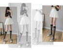 Women Pleated Skirt High Waist  A-Line Mini Skirt School Girl JK Uniform Skirt Skater Skirt Tennis Skirt White Plus Size