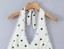 Vestido Halter Mini Feminino com Renda e Poá - Elegante, Sexy, Costas Abertas - Verão 2025