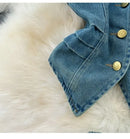 Faionable Denim ter Ne Crop Top And High Waist  Skirt Women's Set Summer Polyester Material Youthful Sle