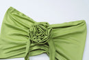 Two Piece Skirt Set for Women Sexy 3D Flower Tube Top High Split Long Maxi Skirt Womens Vacation Outfits