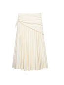 Women MIDI Skirts 2026 Fashion Solid Wrap Drawstring Bow High Waist Pleated Female Elegant Street Skirt Clothes