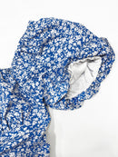 Women's Boho Curvy Holiday Outfits Frenchy Style Ditsy Floral Print Ruched Split Thigh Milkmaid Puff Sleeve Square Neck Dress