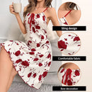 Vestido Slip Feminino Floral Canelado com Alças Finas - Loungewear Verão