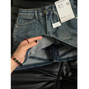 Vintage Blue Denim Skirt for Women Korean High Waist Sexy Slim Fit Mini Skirts Ladies Y2K Streetwear 90S Cowboy Bodycon Skirt