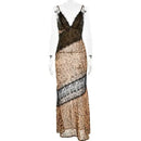 Vestido Maxi Feminino com Estampa de Leopardo e Alças - Sexy See Through Sem Manga Costas Abertas Praia Clube