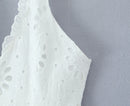 Vestido Feminino Branco com Renda Bordada e Halter - Sem Manga Costas Abertas Sexy Linha A Festa 2025