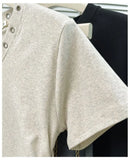 Women's V-Neck Rivet Detail Ruched Short Sleeve T-shirt Casual Slim Fit Crop Top