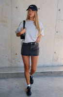 Womens Denim Short Skirts Jeans Straight High Waist Casual Sexy Girls Slim Mini Lovely Basic Vintage Students Streetwears