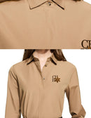 Conjunto Feminino 2 Peças com Camisa e Saia Plissada com Bordado - Casual Escritório
