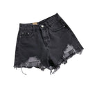 Korean Denim Shorts Women Summer Fashion Casual High Waist Ripped Jeans Pocket Tassel Y2K Hot Pants Streetwear Blue Trousers