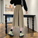 Fashion High Waist Pleated Skirt Women Korean Elegant College Style Midi Skirt Ladies Autumn Winter Thick A-line Skirts