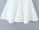 Vestido Mini Feminino Branco com Halter e Decote V - Sexy Costas Abertas Amarrão Evasê Festa Verão