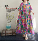 Boho Long Skirt Cotton Linen ort Sve round Ne fiti Flower plus Size Women Casual Summer Dr A-Line Skirt