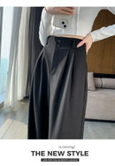 Elegant Wide Leg Pants Women Korean Style High Waist Black Baggy Pants Office Ladies Fashion Loose Suit Trousers Streetwear