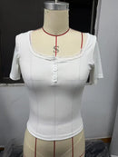 Women Y2K Lace Button Tops Autumn Spring Long Sleeve Solid Fashion T-shirts Slim Sexy Basic Pullover Shirt Casual Street Clothes