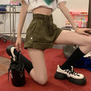 Denim Shorts Women High Waist Summer Solid All-match Hotsweet Loose Casual Rolled Edge Korean Style Chic Streetwear Ins Popular