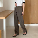 High Waist Women Suit Pants Fall Straight Office Ladies Korean Fashion Trousers Casual Button Loose Female Black Pants New