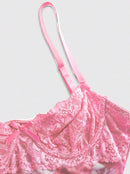 Vestido Mini de Renda Estampado com Alças Finas - Estilo Resort