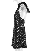 Vestido Mini Feminino com Bandagem e Patchwork Contrastante - Sexy Cintura Alta Verão