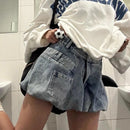 American Vintage Denim Skirt Women Street Sexy Bud Mini Skirt High Waisted Harajuku Y2K Puff Casual Preppy Style Chic Skirt