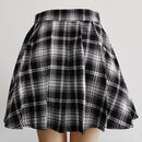 Gothic Sweet Women Pleated Skirt Fashion Plaid Mini High Waist Chic Skirt Kawaii Summer Casual Ladies Plaid Pleated Skirt