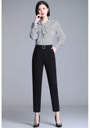 White Pants Women Elastic High-waisted Haren Pants Fashion Wild Professional Suit Pants Office Ladies Trousers Black Khaki Pants