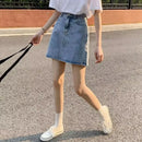 Saia Jeans Feminina Mini com Cintura Alta - Sexy Y2K Verão