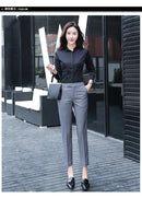 Black Gray Suit Pants Woman High Waist Pants Office  Formal Work Trousers Female Elegant Casual Straight Pants
