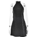Vestido Mini Feminino com Poa e Halter - Ombro Frio Sexy Costas Abertas Festa Clube