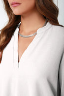 Women Tops Blouses Long Sleeve  V-Neck Chiffon Blouse office work Shirt