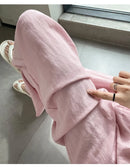 Cotton and Linen Women's Wide Leg Full Pants High Waist Summer Female Elegant Minimalism Straight Loose Trousers 2026 Autumn