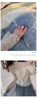 Blouse Women Women's Lace Shirt Autumn Long Sleeve Turtleneck Mesh Top Blusas Ropa De Mujer