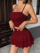 Pleated Mini Skirt Women Solid Color Sexy Folds Drawstring Leace-up Simple All-match Short Skirts Fashion Hot Girl Streetwear