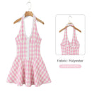 Vestido Feminino Branco com Renda Bordada e Halter - Sem Manga Costas Abertas Sexy Linha A Festa 2025