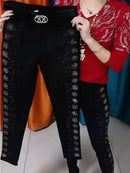 Women Jeans Autumn Spring 2025 Fashion High Waist Hot Drill Slim Cotton Elastic Denim Trousers Elegant Casual Black Pencil Pants