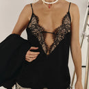 Lace Blouse Shirt Women Tops Summer High Quality Spaghetti Strap Blouse Shirt Elegant Simple Lady Basic Solid Sleeveless Blusa
