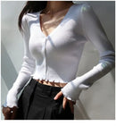 Sexy Knitted Cardigan V Neck Naked Navel Crop Tops Chic Fungus Hem Shirt Women's Spring and Summer Korean Versatile Y2k Sweater