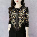 Fashionable round Neck Long Sleeve T-Shirt Women's Base Layer Top Printed Spring New Style Casual Loose Fit Comfortable T-Shirt