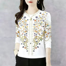Fashionable round Neck Long Sleeve T-Shirt Women's Base Layer Top Printed Spring New Style Casual Loose Fit Comfortable T-Shirt
