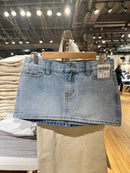 Saia Jeans Feminina Mini Vintage Americana com Cintura Alta - Casual Streetwear